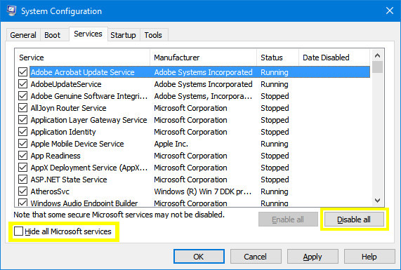 Windows 10 System Configuration