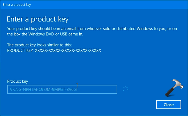 Windows 10 Product Key Activation Not Working